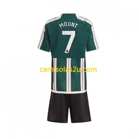 Camisolas de futebol Manchester United Mount 7 Criança Equipamento Alternativa 2023/24 Manga Curta